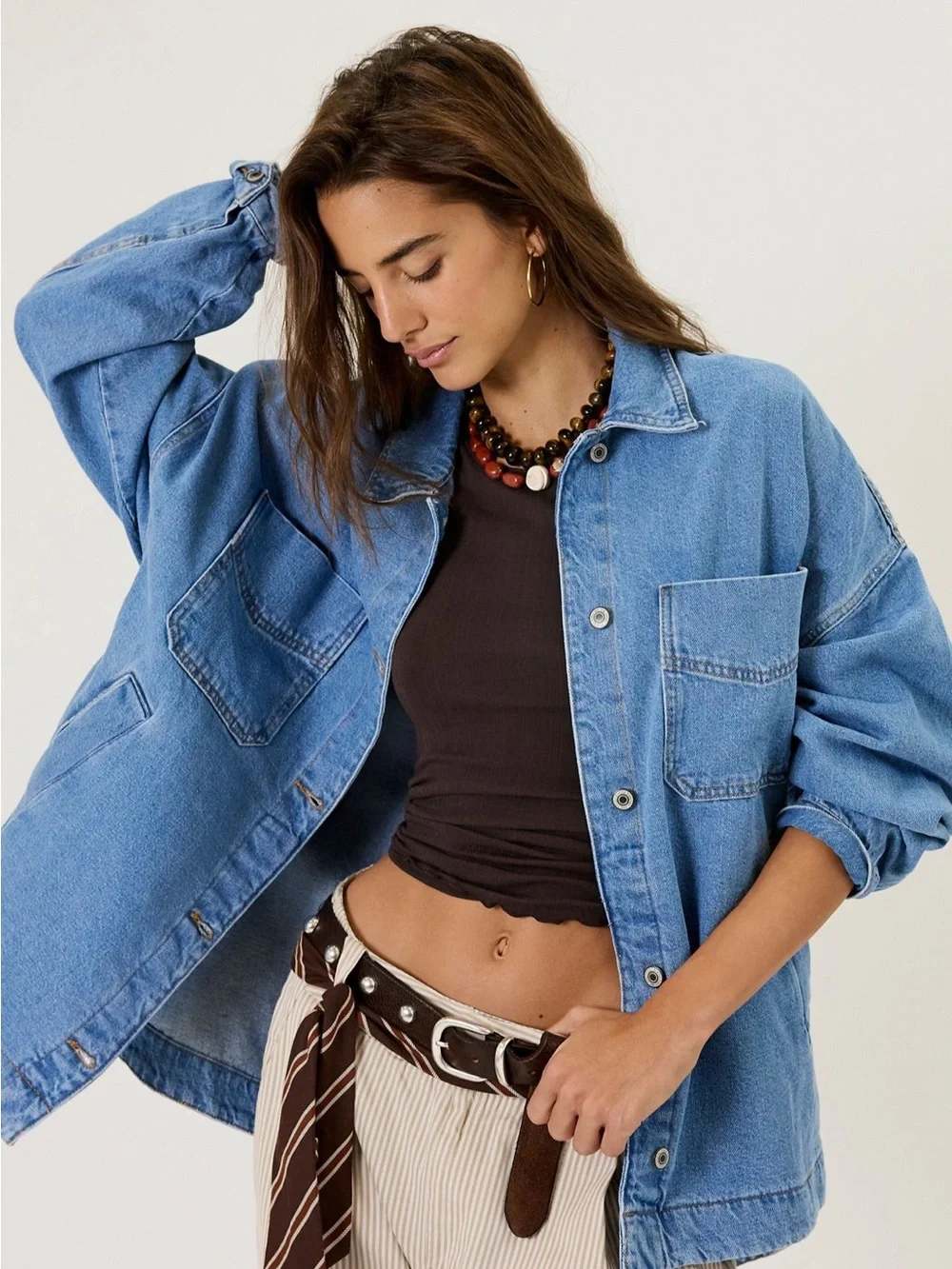 NWOT Free People We The Free Madison City Denim Jacket - Picture 4 of 7